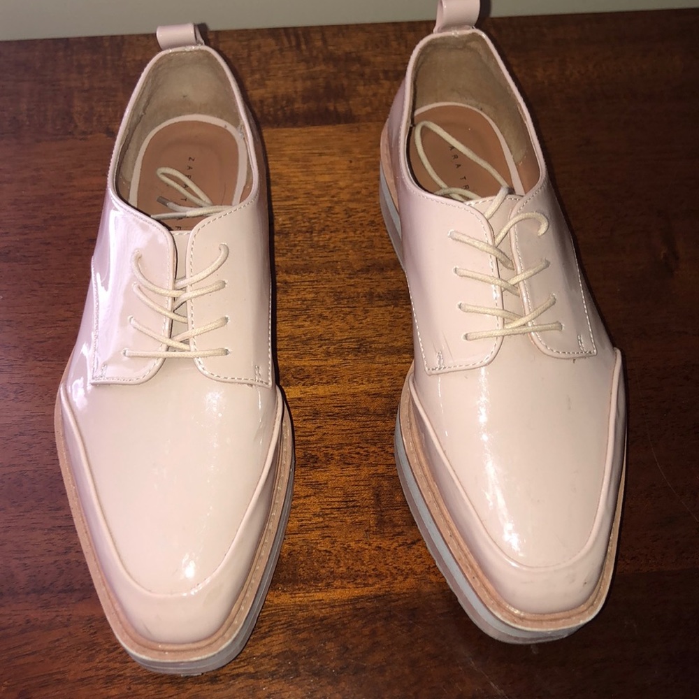 Zara Oxford tie platform sneakers